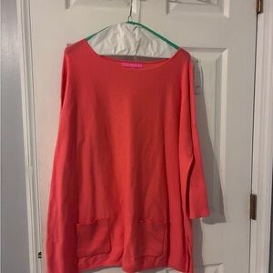 Lilly Pulitzer Elba Coolmax Tangerine Orange Sweater